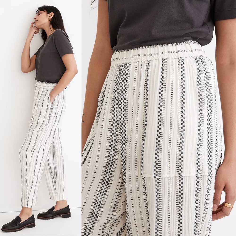 Madewell Lightspun Cotton Pull-On Balloon Pants Size Medium